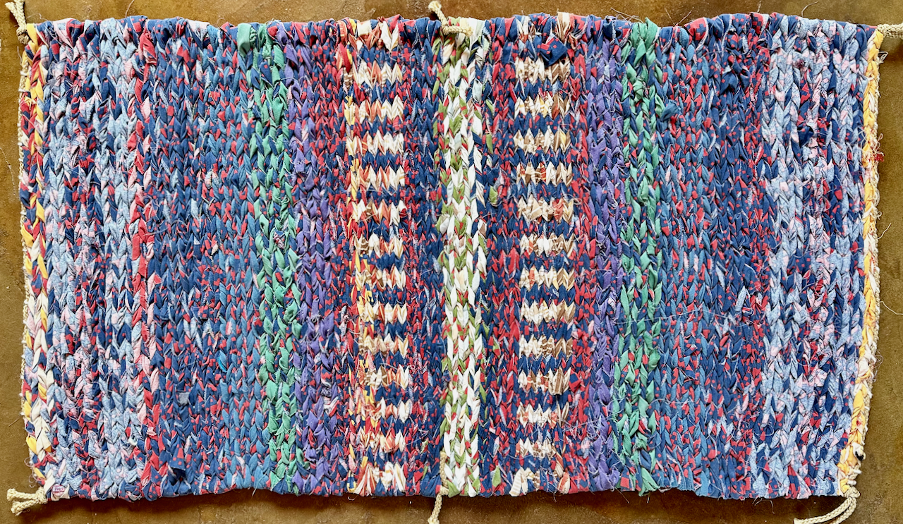 Twined rag rug
